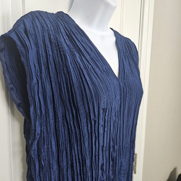 Partow Liana Micropleat Midi Dress In Dusk Blue Womens Sz 2 NWT - Picture 7 of 16